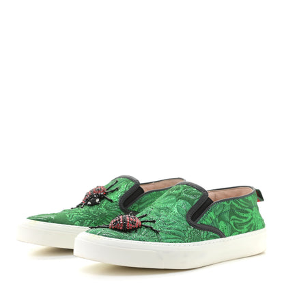 Gucci Brocade Ladybug Embroidered Slip On Sneakers 36.5 2 of 13
