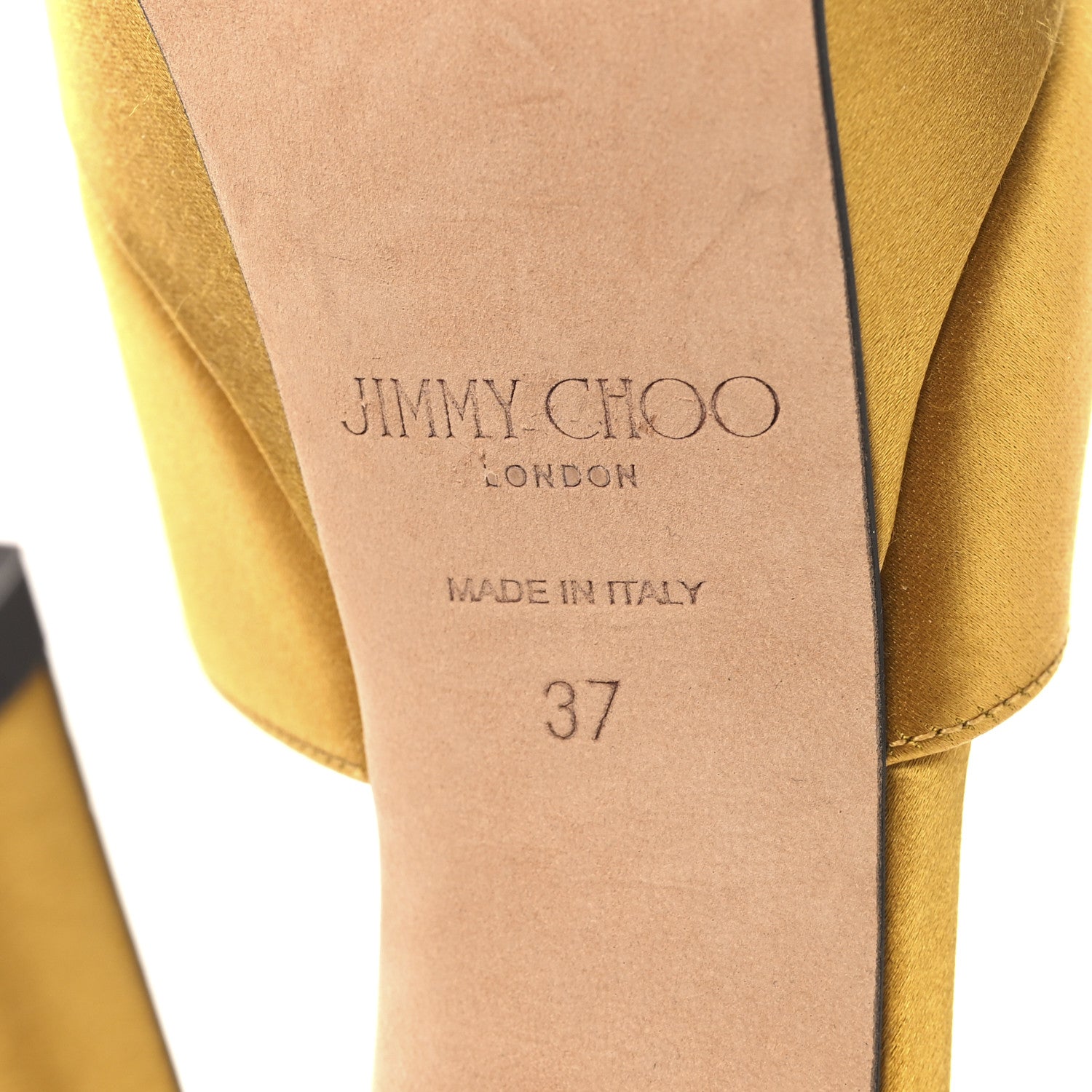 サちゃ Jimmy Choo Satin Crystal Saeda 125 Platform Sandals 37 Sunflower