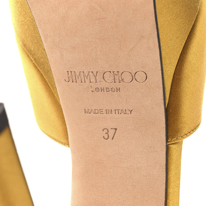 Jimmy Choo Satin Crystal Saeda 125 Platform Sandals 37 Sunflower Yellow 7 of 9