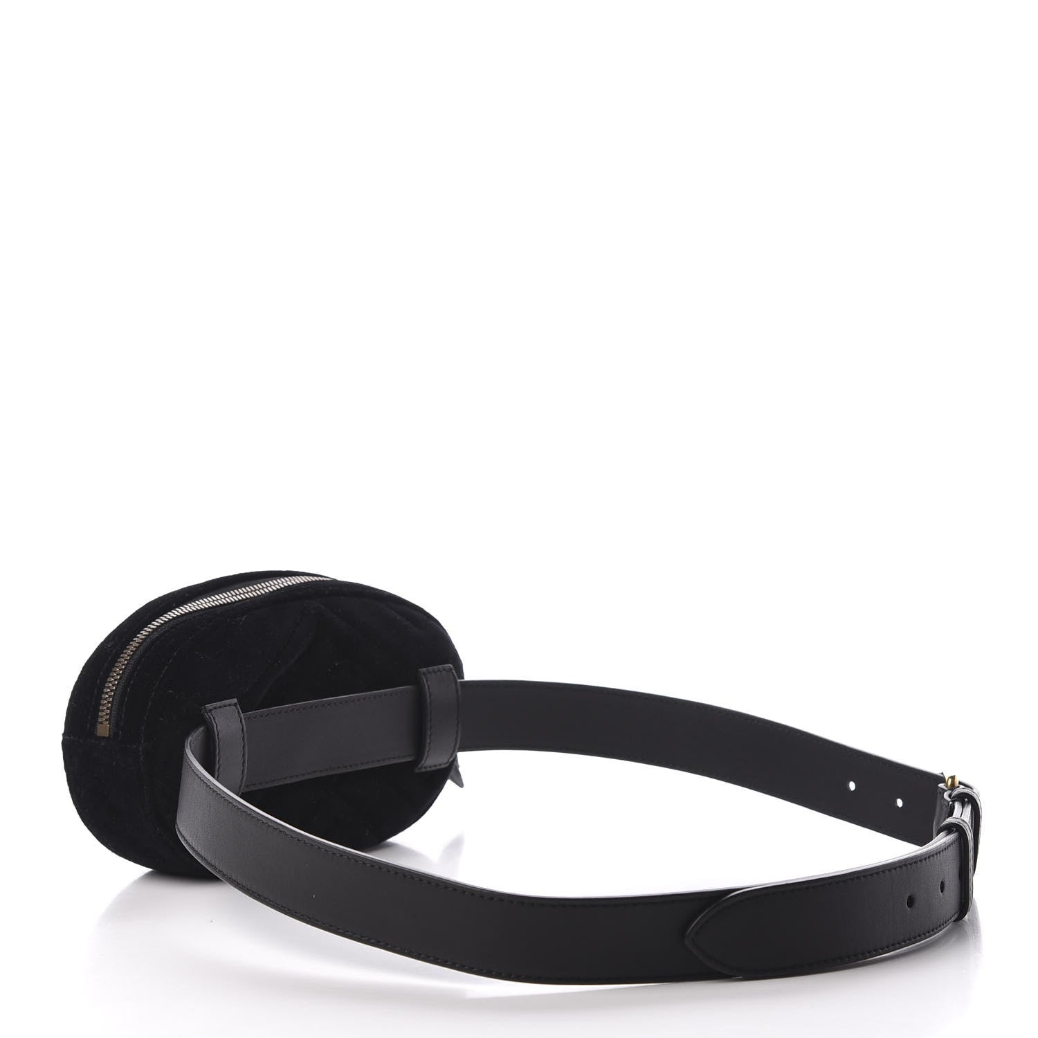 Gucci Velvet Matelasse GG Marmont Belt Bag 95 38 Black 3 of 10