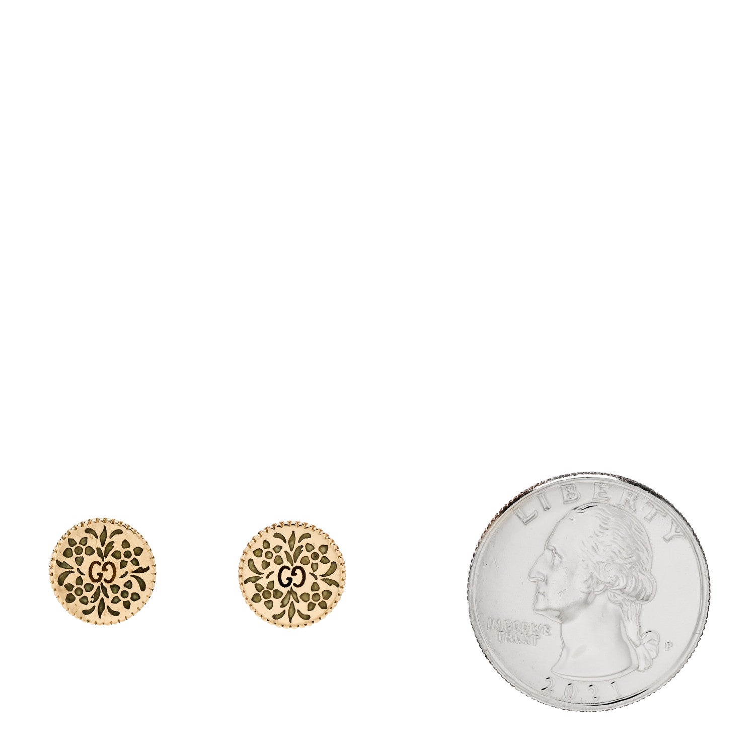 Gucci 18K Yellow Gold Enamel Icon Blooms Earrings 2 of 4