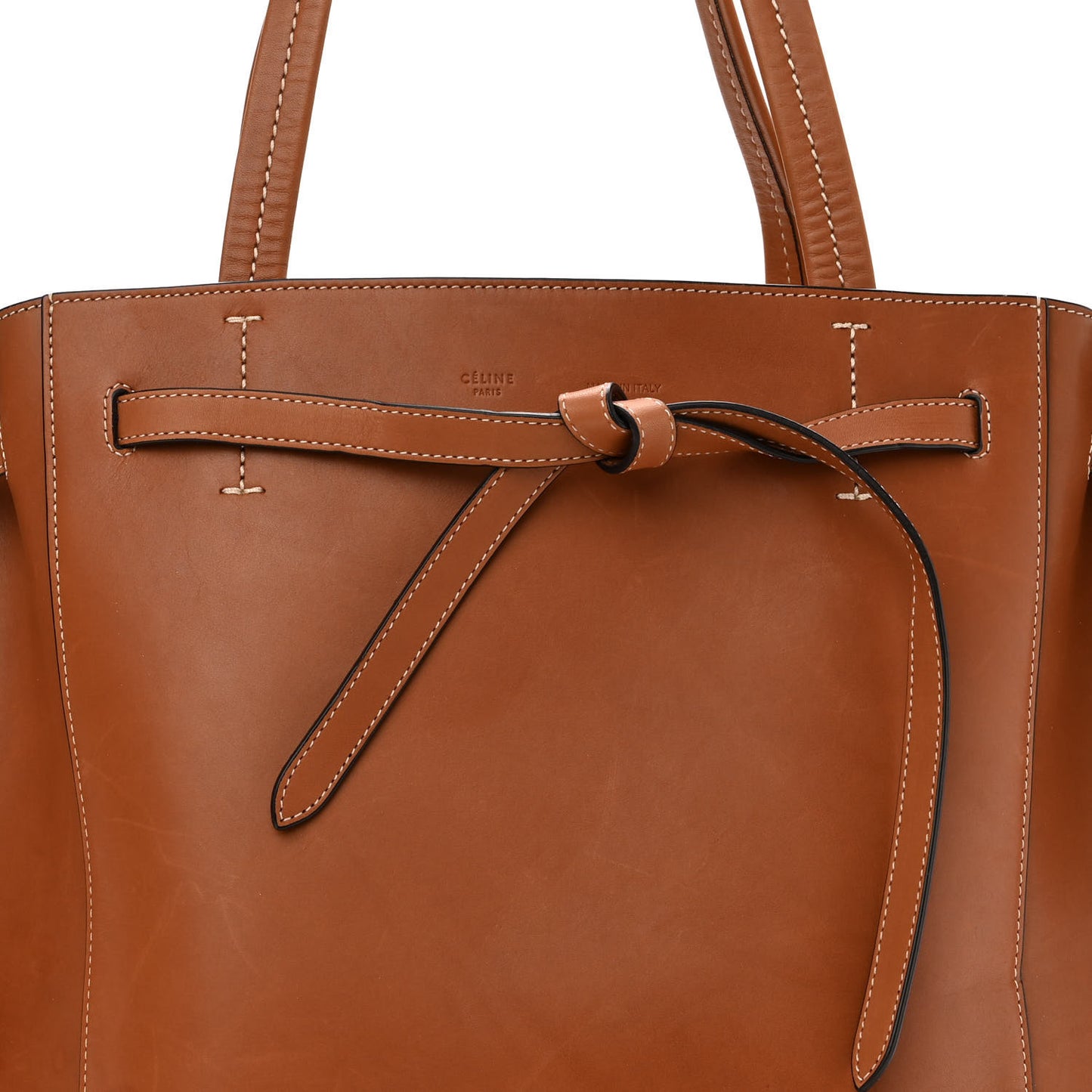 Smooth Calfskin Medium Belt Cabas Phantom Brown