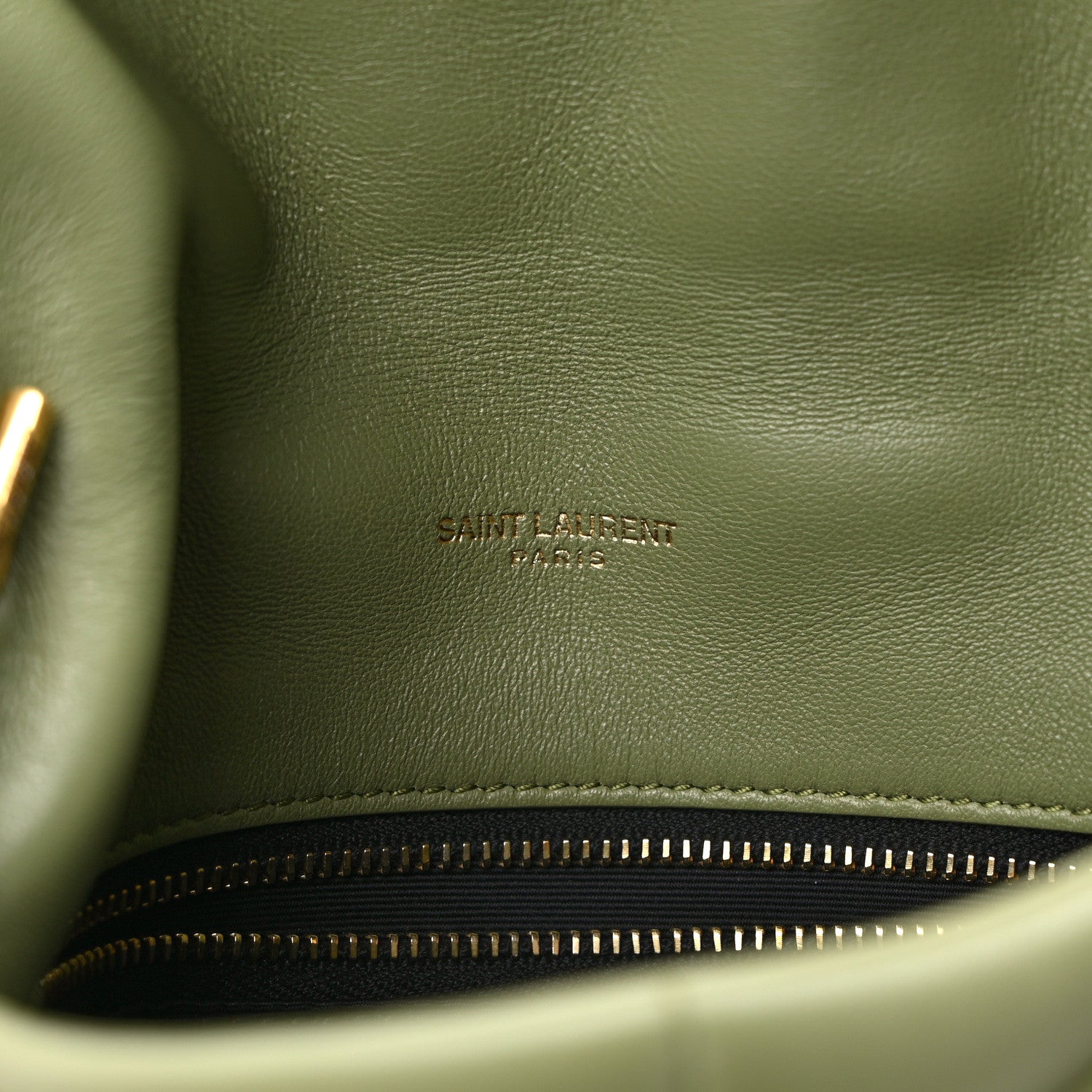 Saint Laurent Lambskin Quilted Toy Loulou Puffer Monogram Chain Satchel Light Pistache 7 of 12