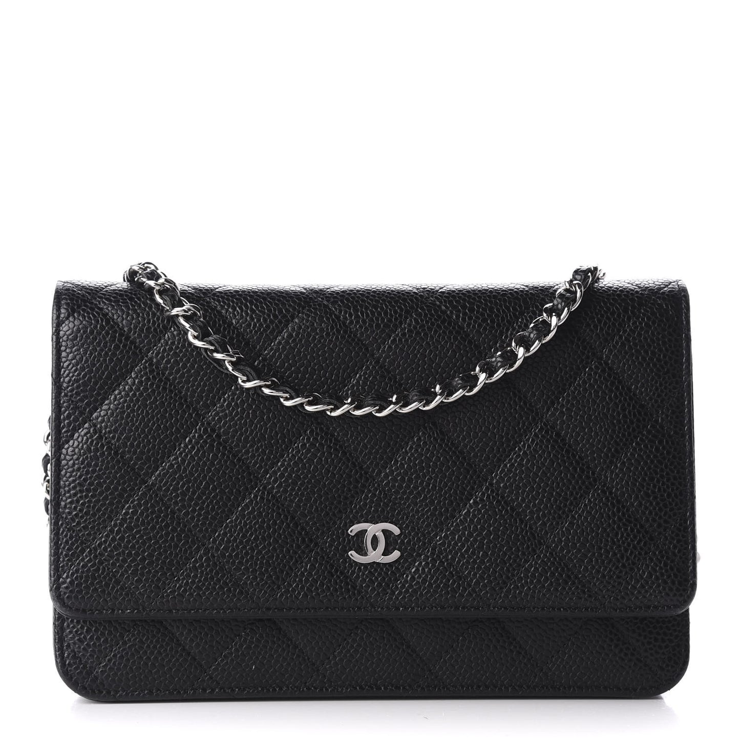 Caviar Quilted Wallet On Chain WOC Black