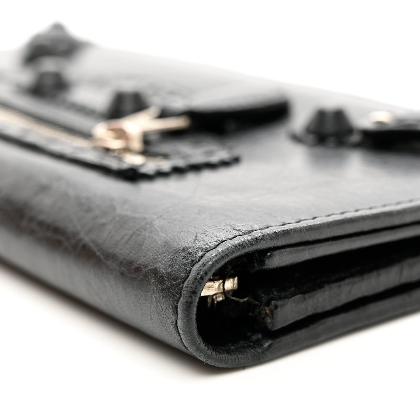 Agneau Giant Brogues Hardware Money Wallet Black