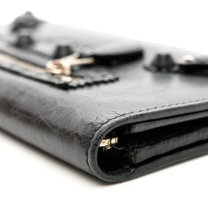 Balenciaga Agneau Giant Brogues Hardware Money Wallet Black 9 of 9