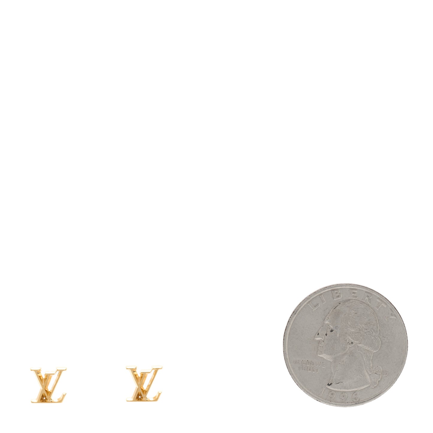 18K Yellow Gold LV Stud Earrings