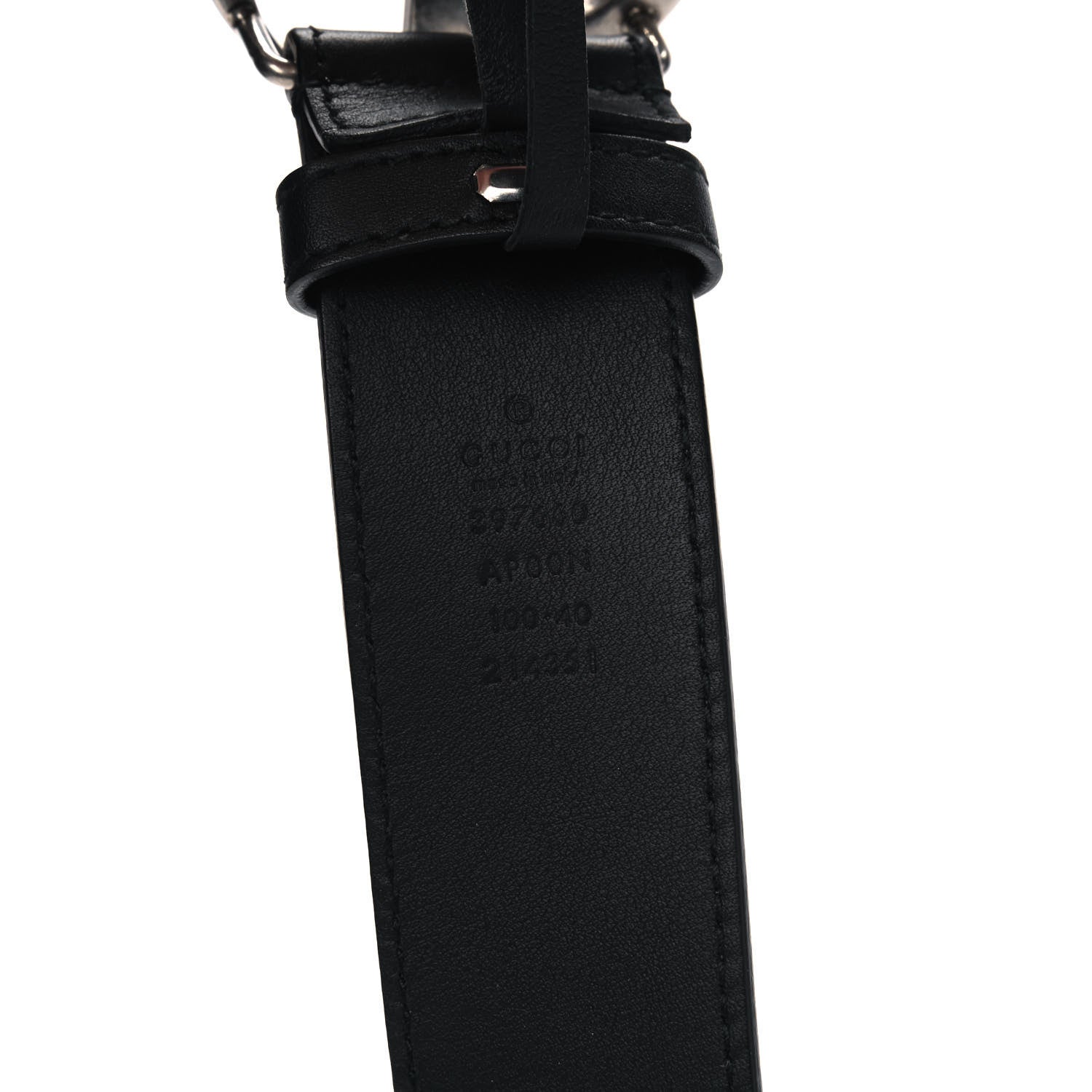 Gucci Moon Calfskin Nickel Double G 40mm Belt 100 40 Black 3 of 6