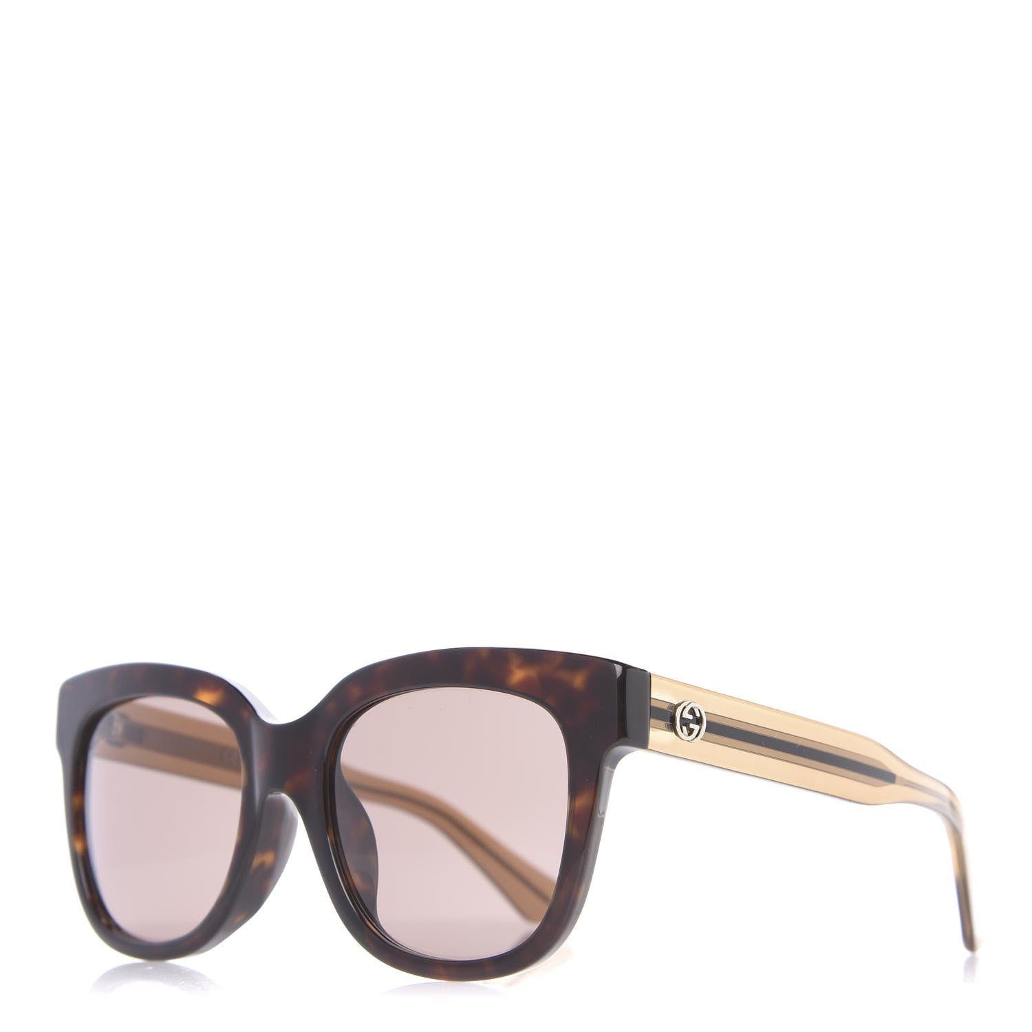 Gucci Acetate Square Frame Sunglasses GG3756FS Tortoise 1 of 8
