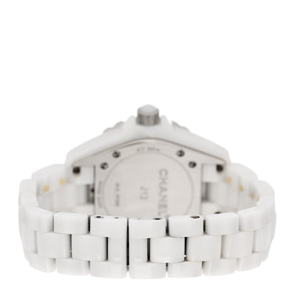 Chanel Stainless Steel Ceramic Diamond Dial 33mm J12 Quartz Watch White 3 of 5