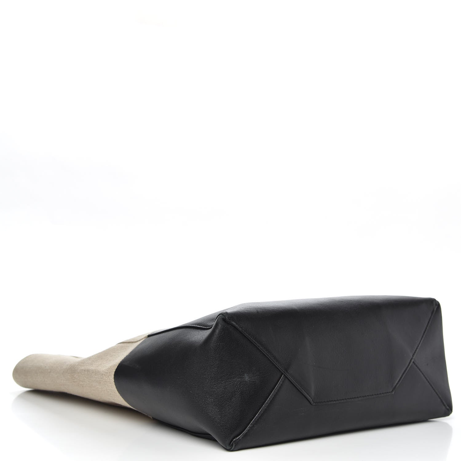Celine Canvas Lambskin Vertical Bi-Color Cabas Black 4 of 12