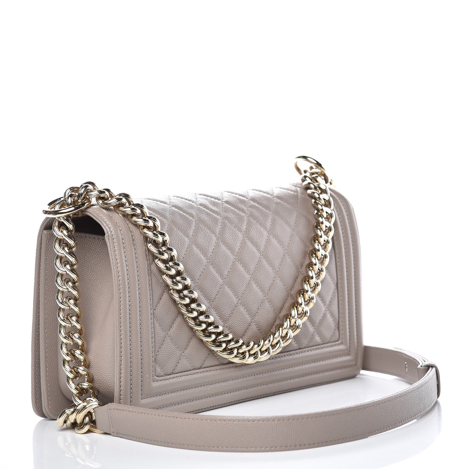 Chanel Caviar Quilted Medium Boy Flap Dark Beige 3 of 11