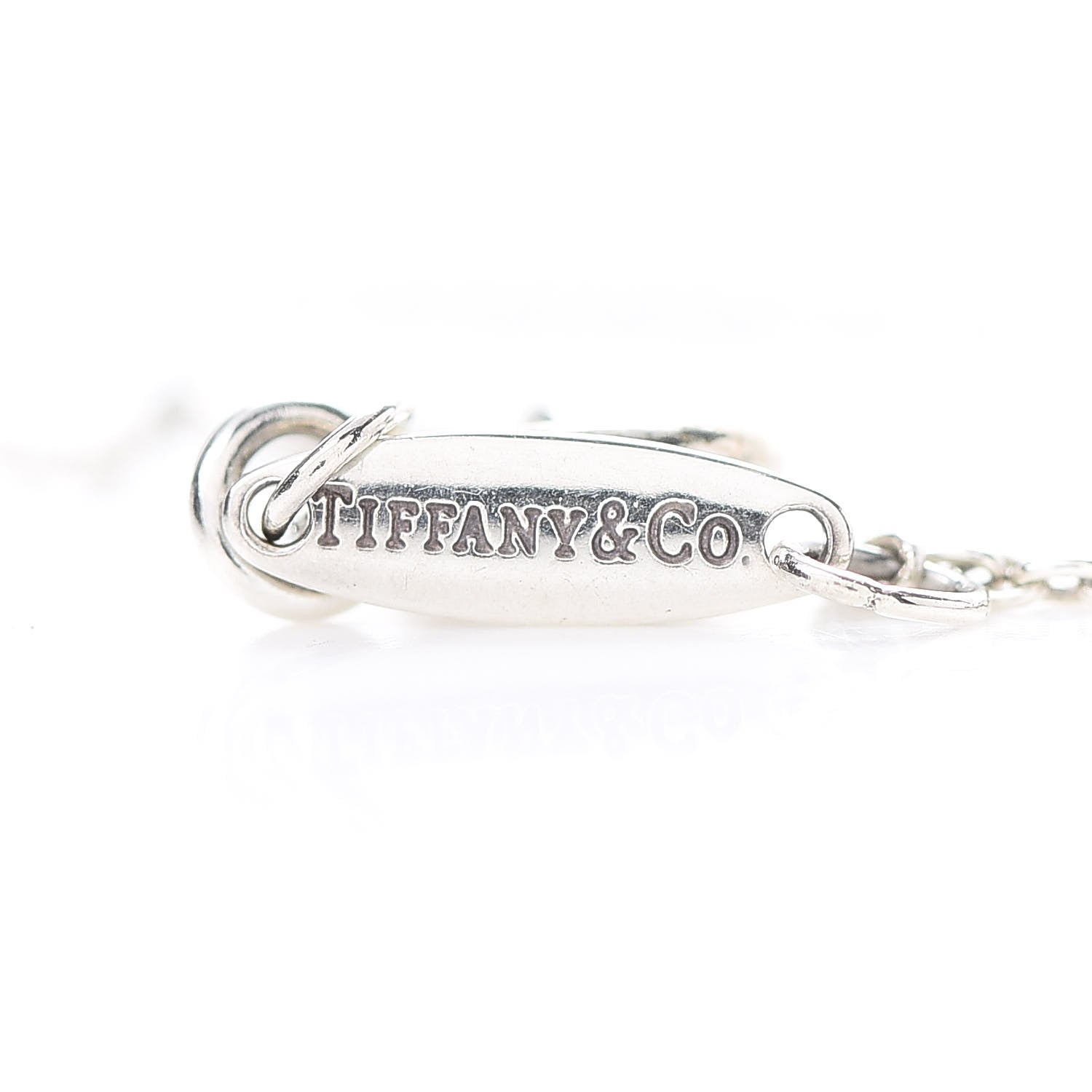 Tiffany Sterling Silver Diamond .05ct Elsa Peretti Diamonds by the Yard Pendant Necklace 4 of 8
