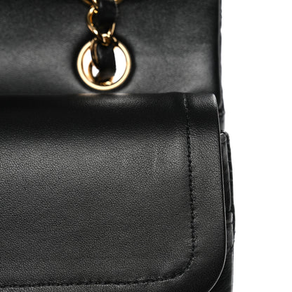 Chanel Lambskin Quilted Medium Double Flap Black 12 of 13