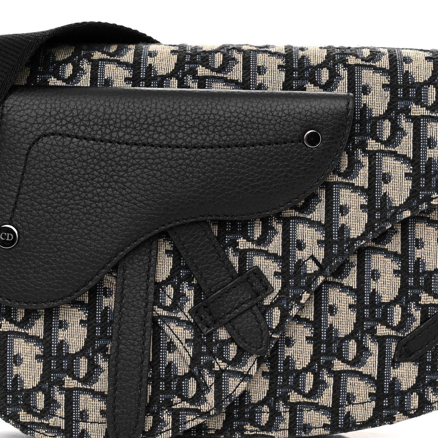 Christian Dior Oblique Saddle Messenger Pouch Beige Black 8 of 10