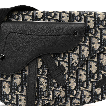 Christian Dior Oblique Saddle Messenger Pouch Beige Black 8 of 10