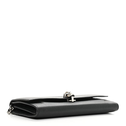 Alexander McQueen Pebbled Calfskin Skull Wallet on Chain Black 4 of 10