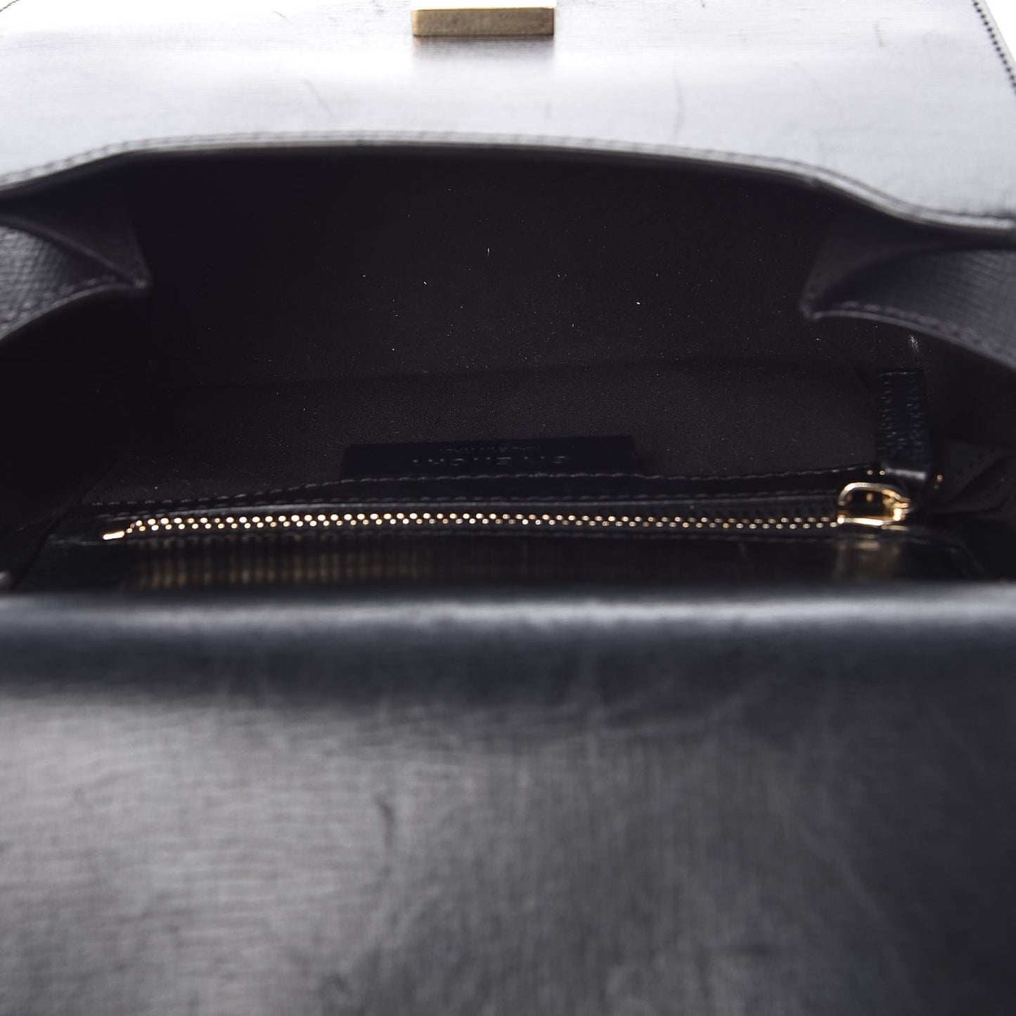 Textured Calfskin Mini Pandora Box Chain Crossbody Bag Black