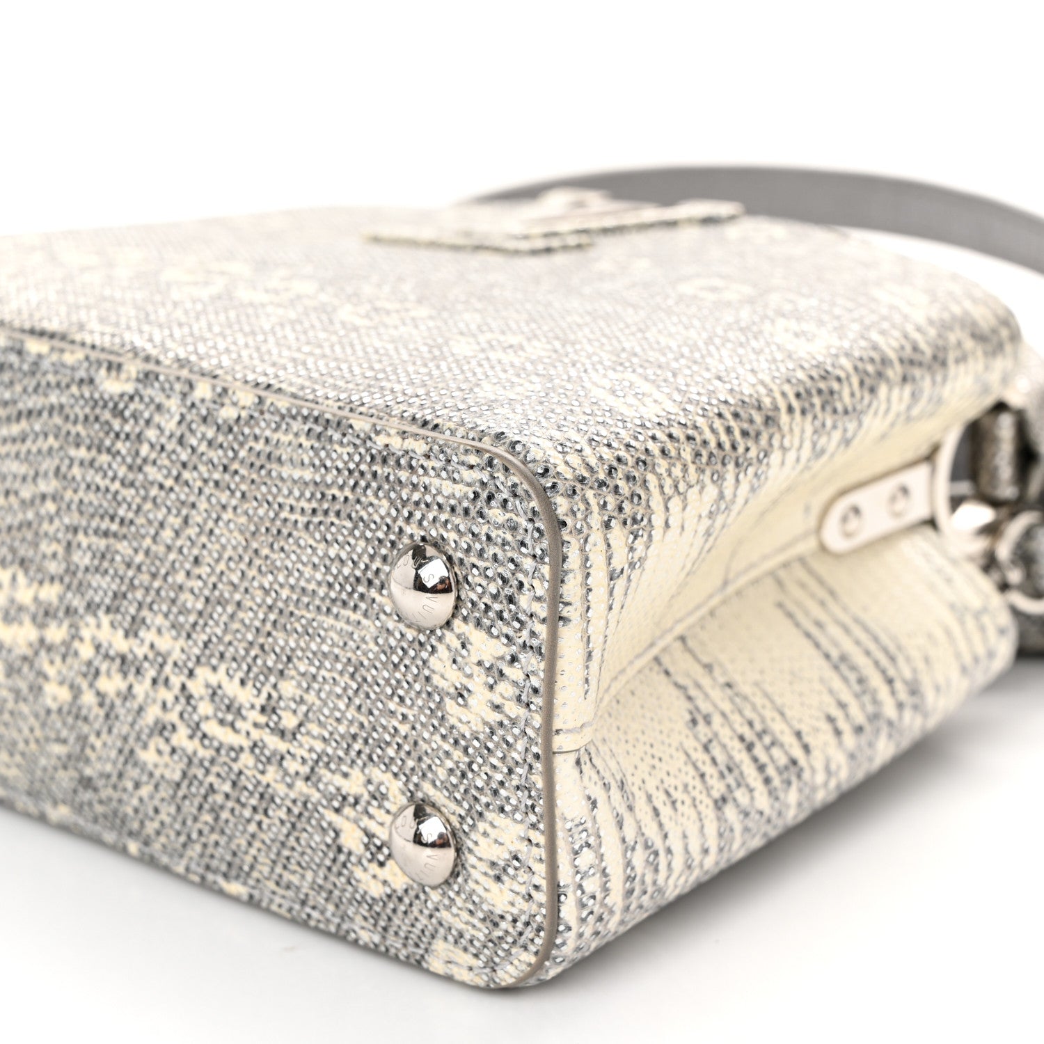 Louis Vuitton Lizard Mini Capucines Argento 9 of 10