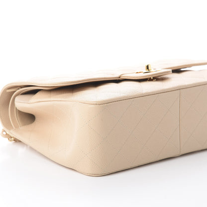 Chanel Caviar Quilted Jumbo Double Flap Light Beige 5 of 9