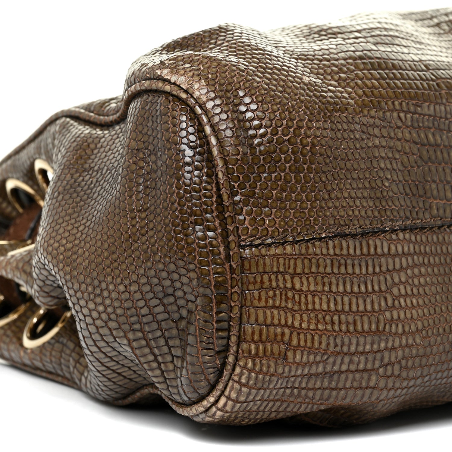 Jimmy Choo Lizard Embossed Calfskin Riki Bag Green 8 of 22