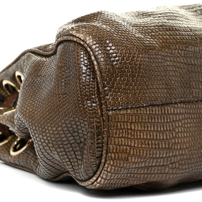 Jimmy Choo Lizard Embossed Calfskin Riki Bag Green 8 of 22