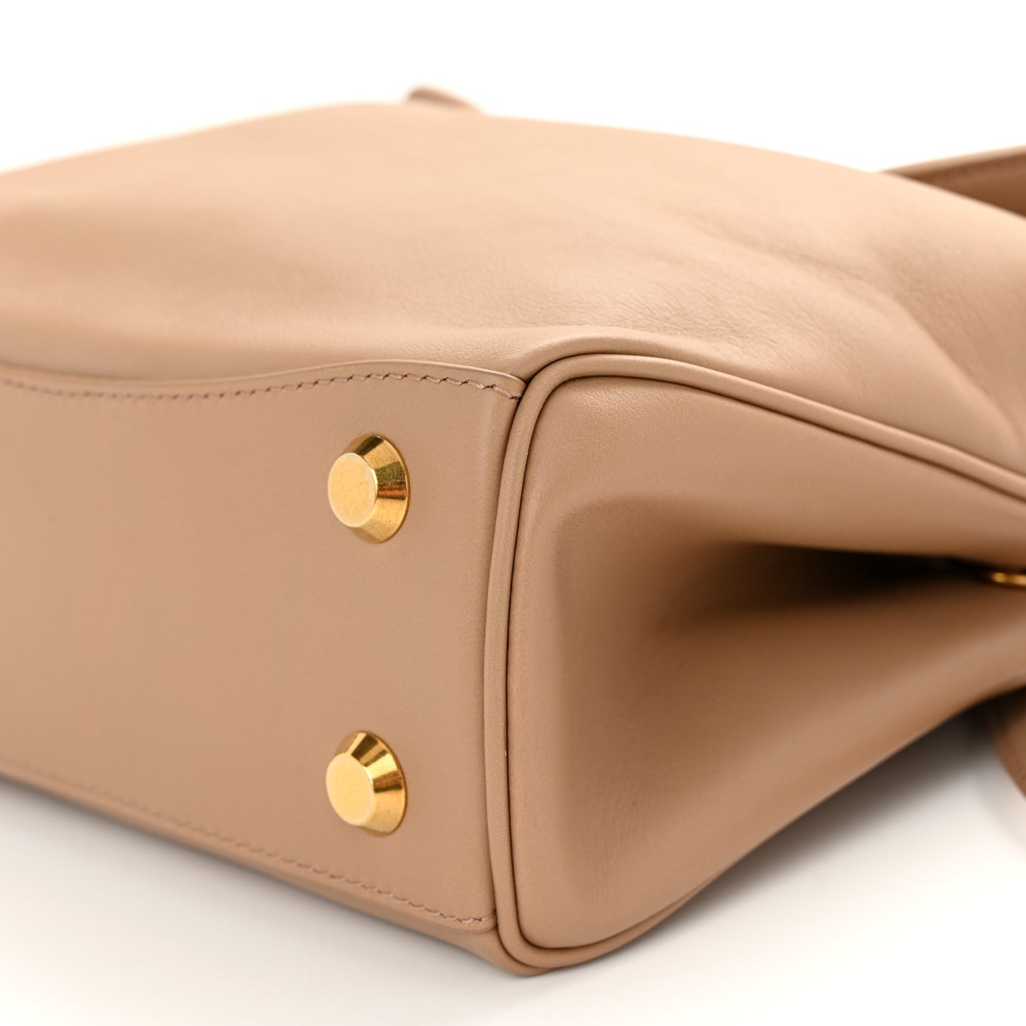 Natural Smooth Calfskin Mini Rodeo Top Handle Handbag Latte