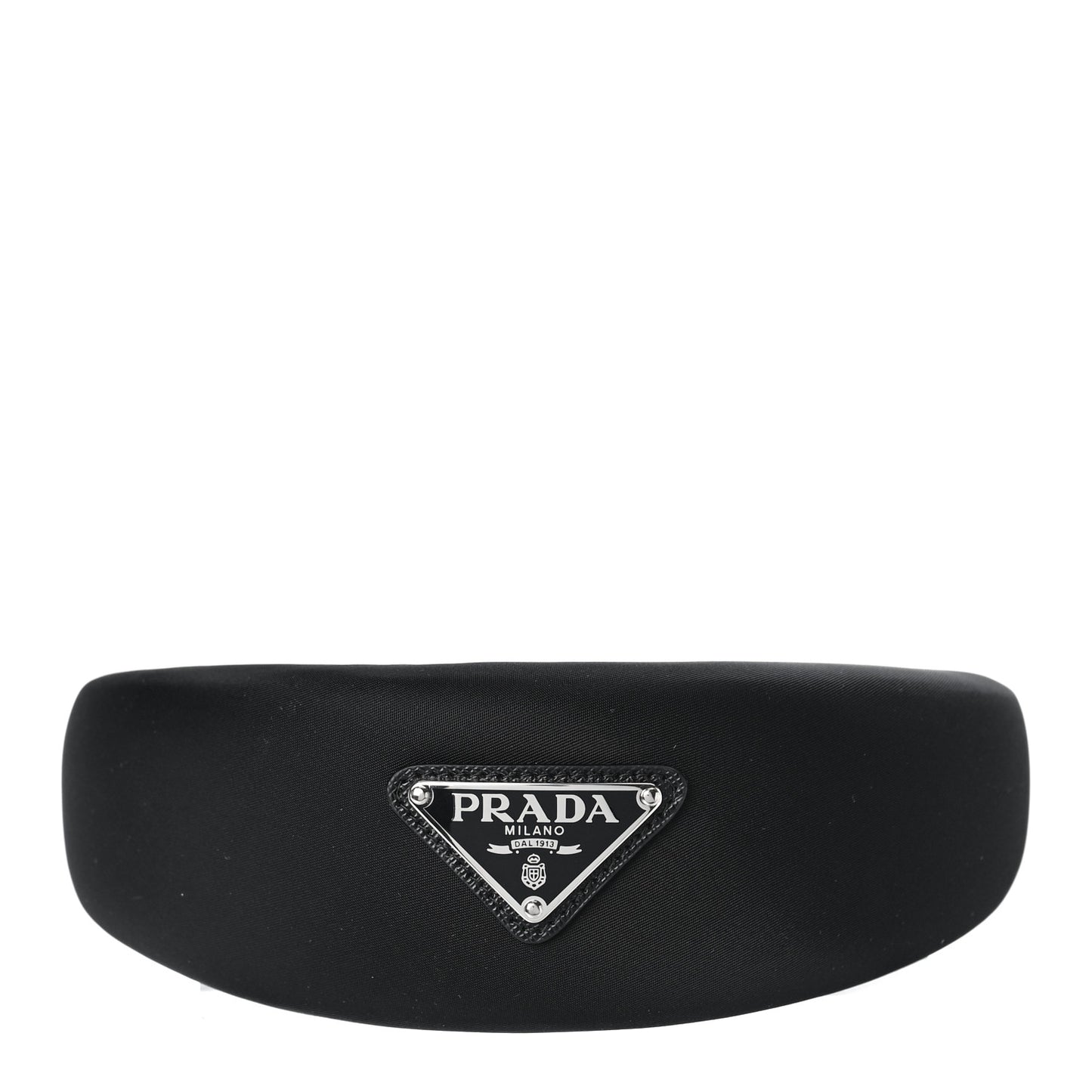 Re-Nylon Metal Triangle Logo Headband Black