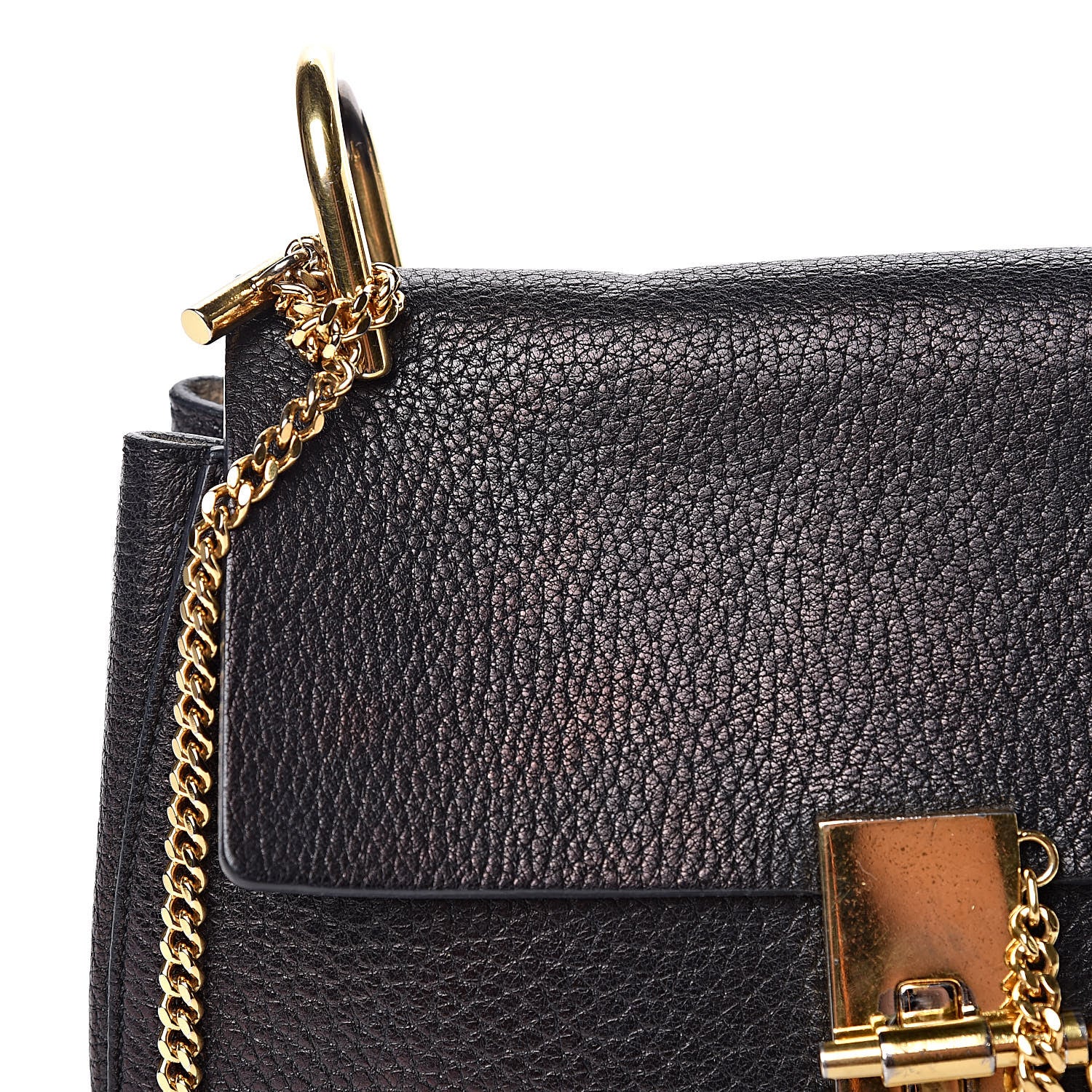 Chloe Grained Lambskin Drew Shoulder Bag Black 10 of 16