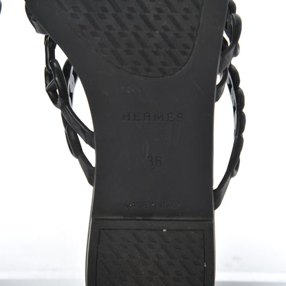 Hermes Rubber Chaine d'Ancre Nude Sandals 36 Black 6 of 16