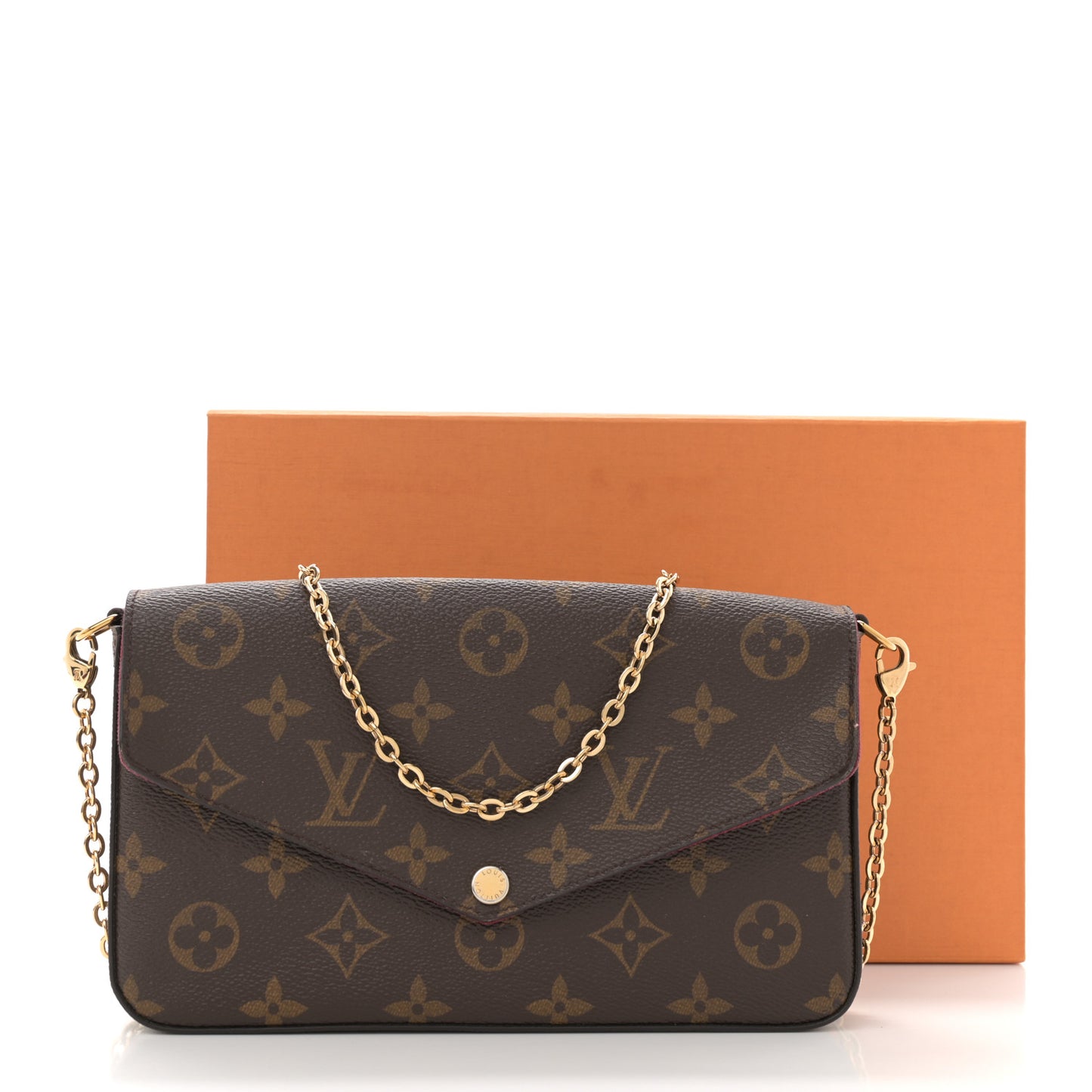 Monogram Pochette Felicie Chain Wallet Fuchsia