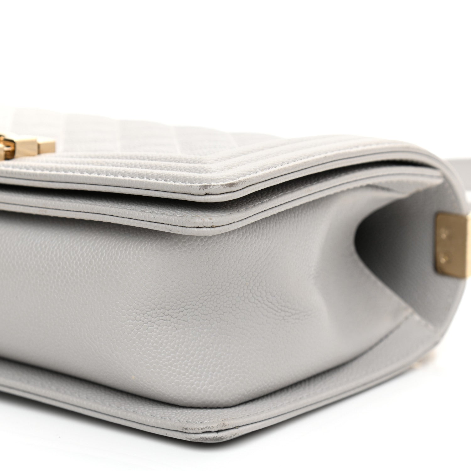 Chanel Caviar Quilted Medium Boy Flap Light Grey 9 of 11