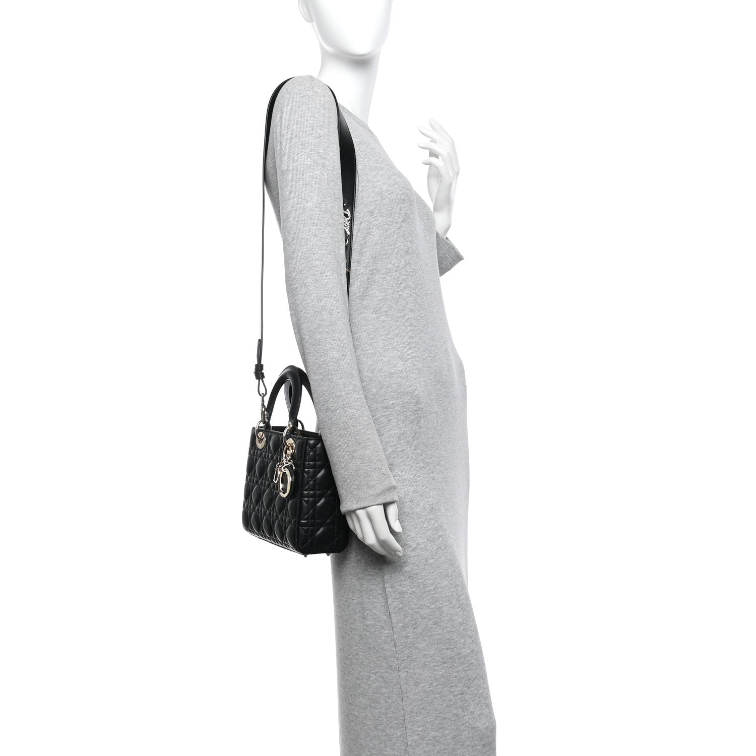 Christian Dior Lambskin Cannage Small My ABCDior Lady Dior Black 2 of 12