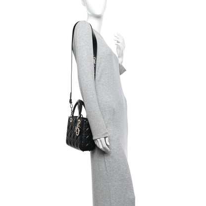 Christian Dior Lambskin Cannage Small My ABCDior Lady Dior Black 2 of 12