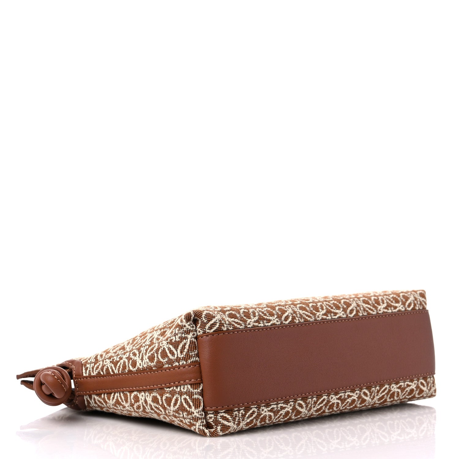 Loewe Jacquard Anagram Calfskin Mini Flamenco Knot Clutch Tan Pecan 4 of 8