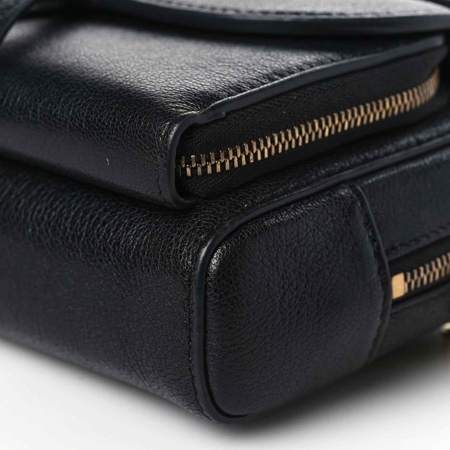 Goatskin Double Saddle Pouch Black