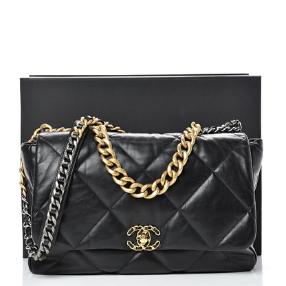 Chanel Goatskin Quilted Maxi 19 Flap Black 10 of 10