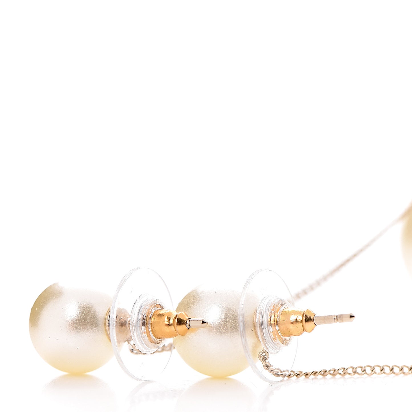Pearl CC Drop Earrings Gold