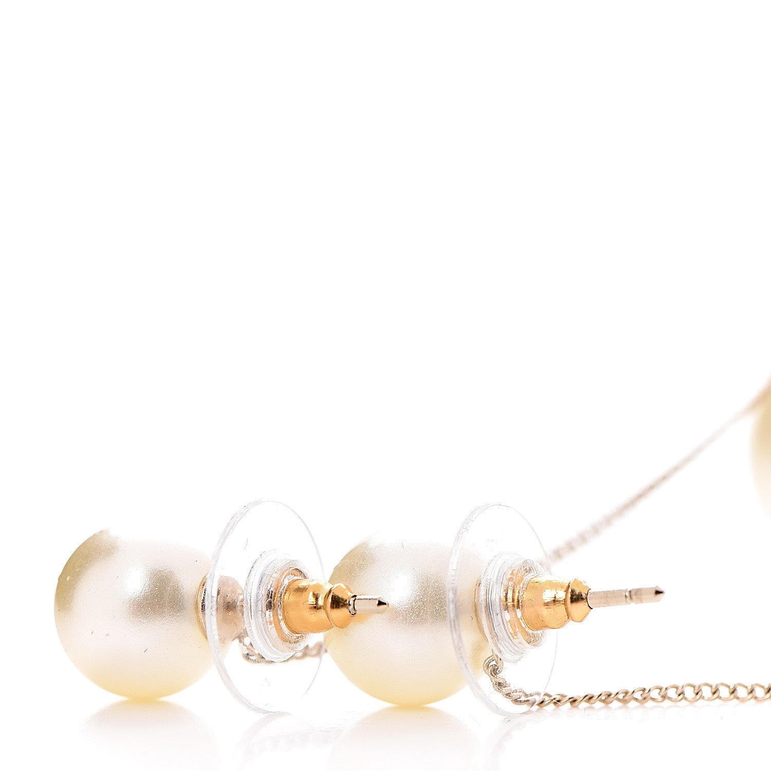 Chanel Pearl CC Drop Earrings Gold 3 of 5