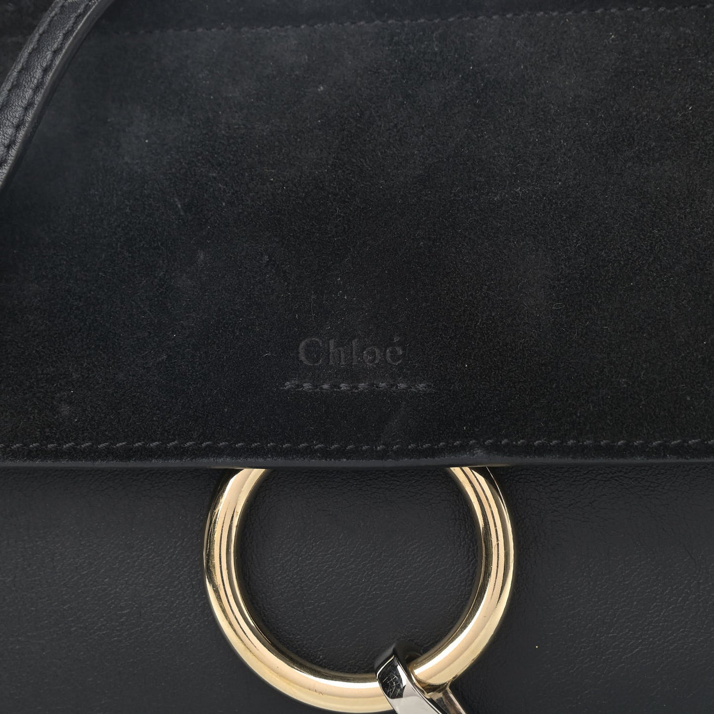 Calfskin Suede Mini Chain Faye Shoulder Bag Black