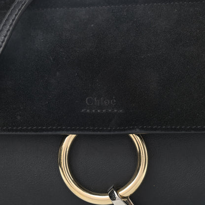 Chloe Calfskin Suede Mini Chain Faye Shoulder Bag Black 6 of 9