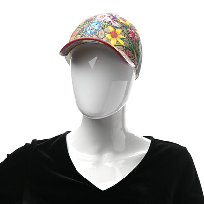 Gucci GG Supreme Flora Claudia Baseball Hat 57 M Red 2 of 9
