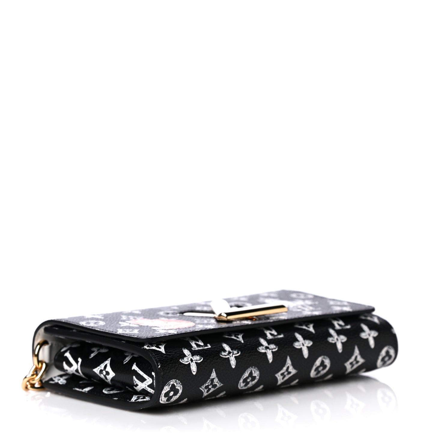 Catogram Twist Chain Wallet Black
