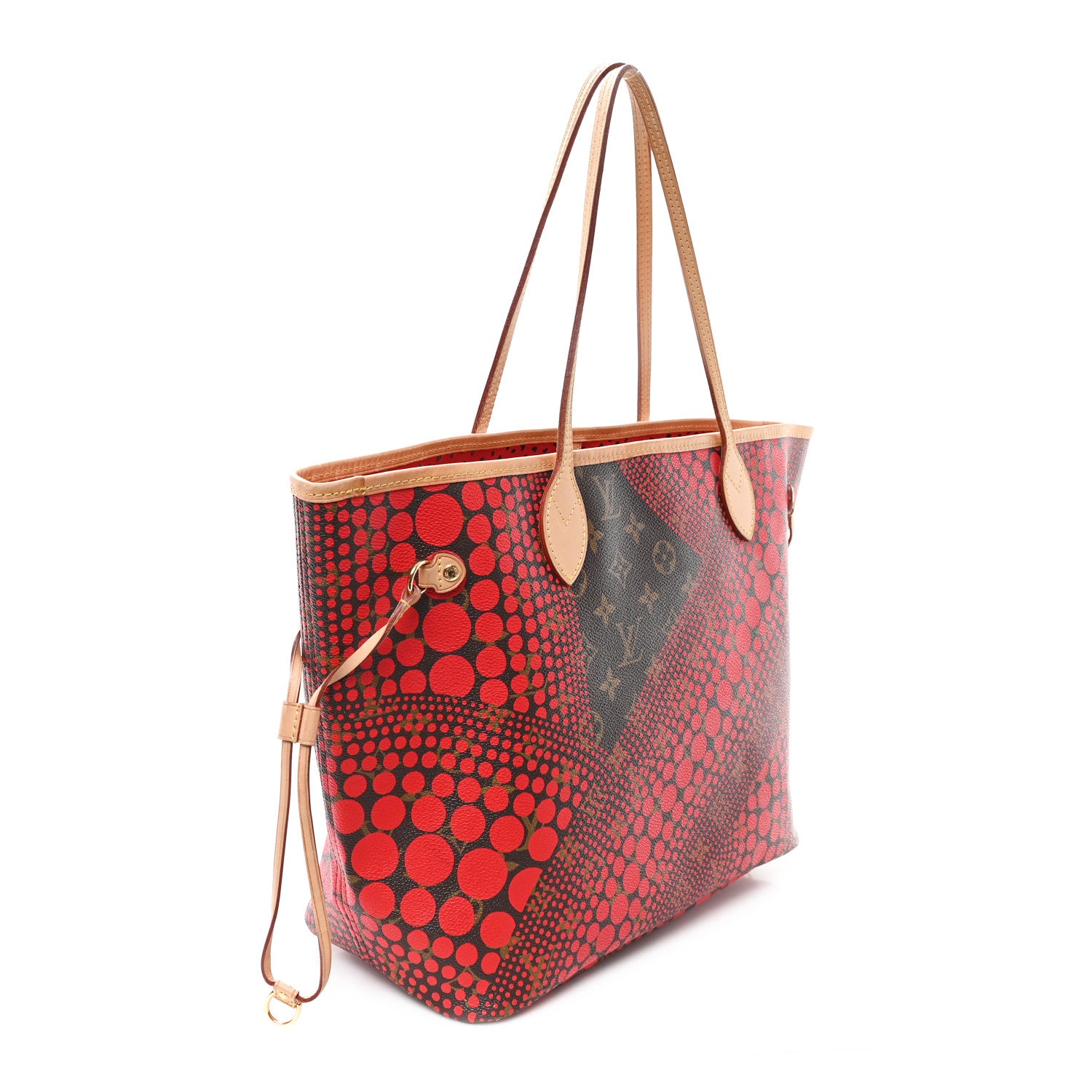 Louis Vuitton Monogram Kusama Waves Neverfull MM Red 3 of 12