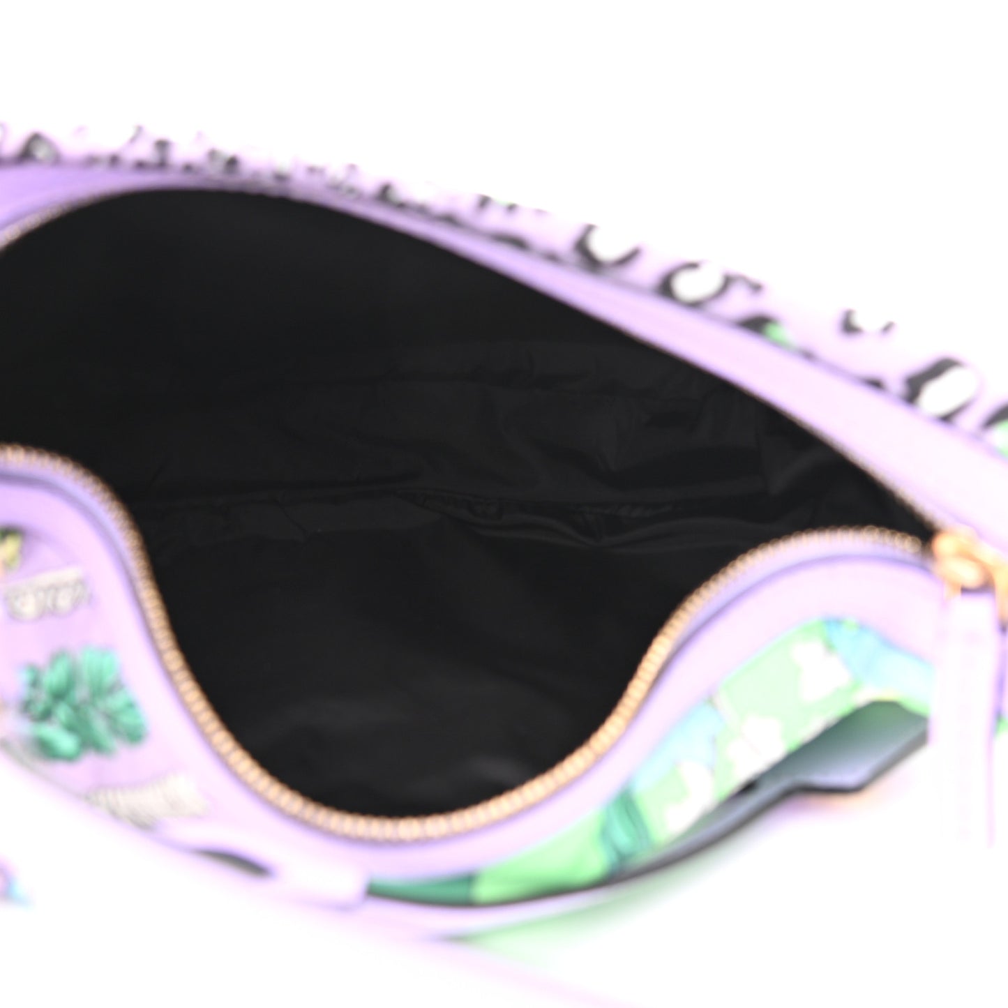 Nylon Calfskin Barocco Mosaic Print Hobo Bag Jacaranda Multicolor