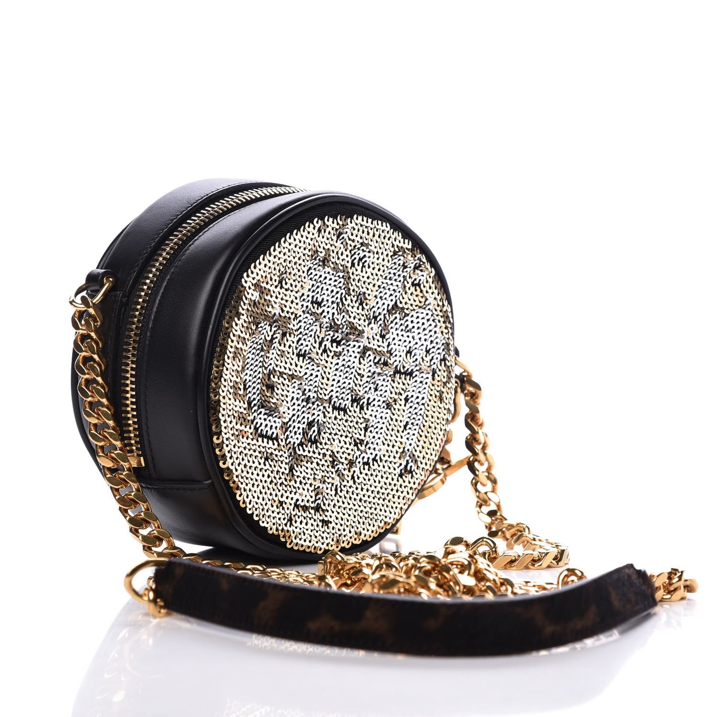 Sequin Small Bubble Chain Crossbody Black