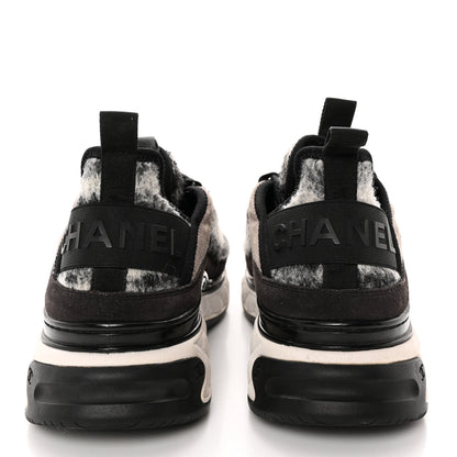 Chanel Fabric Suede Calfskin CC Sneakers 40 Gray 5 of 13