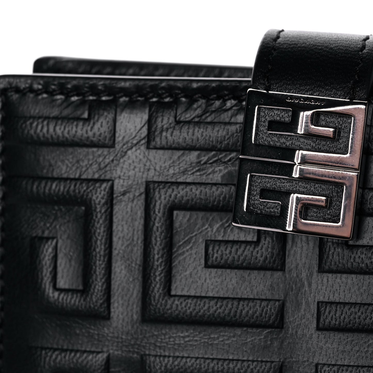Lambskin Logo Embossed 4G High Frequency Card Case Black
