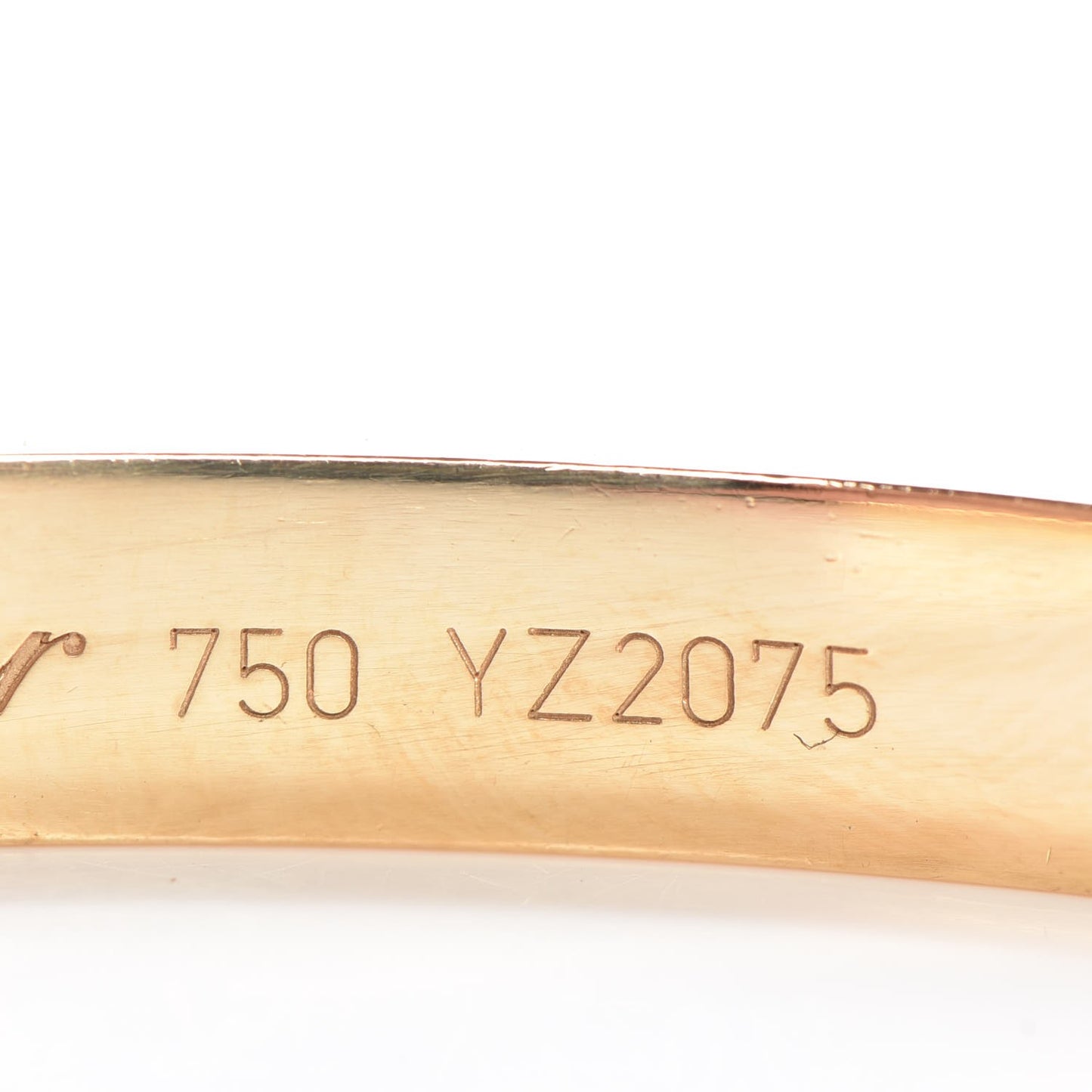18K Yellow Gold LOVE Cuff Bracelet 17