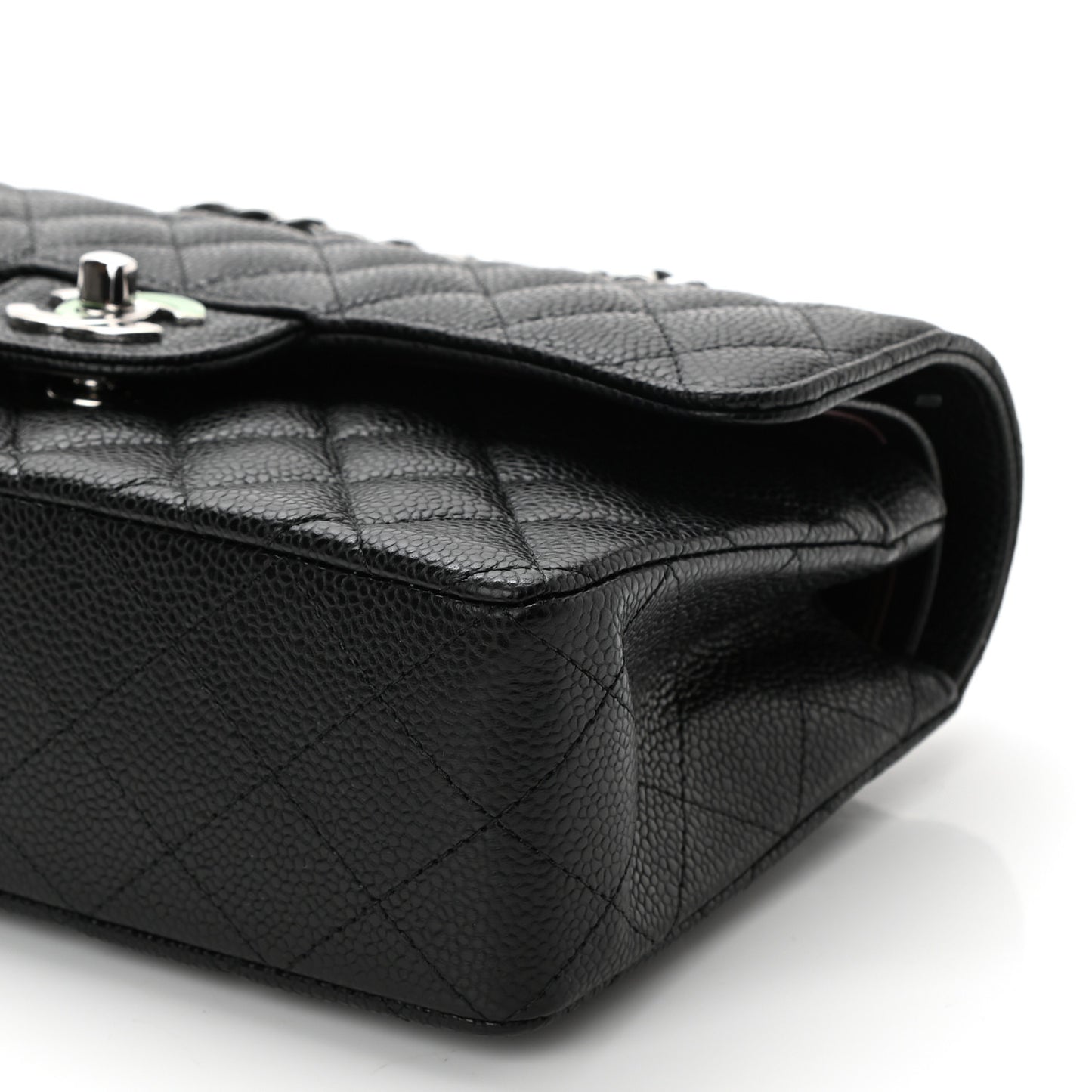 Caviar Quilted Small Double Flap Black